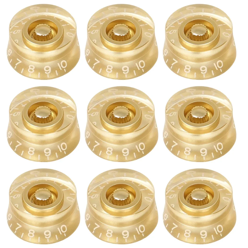 

Набор из 9 колпачков для электрогитарных ручек с интегрированными шкалами регулировки громкости и тембра, подходят для гитар с 24-зубчатым разъемным потенциометром.