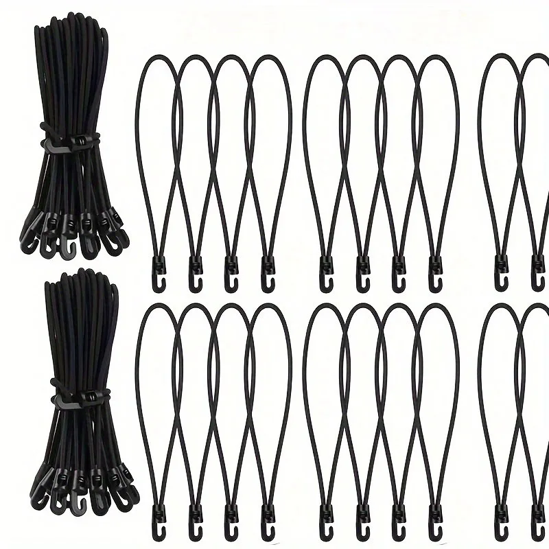 10Pcs Elastic Bungee Cord Set Tied Rope High Elasticity Luggage Straps Rope for Bikes Tie Downs Camping & Cars Cord Tie