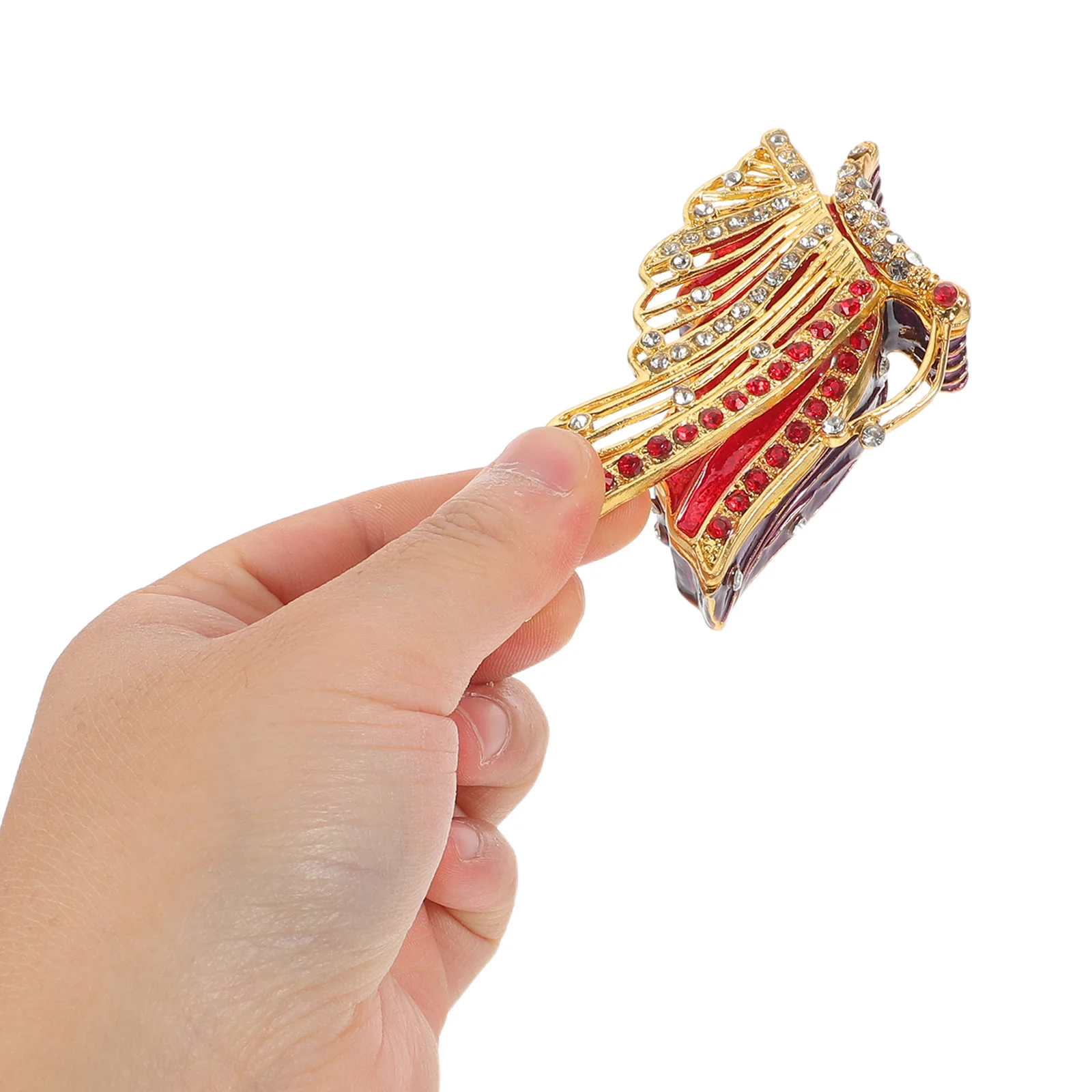 

Enamel Butterfly Jewelry Box Hand Painted Hinged Lid Decorative Keepsake Rings Holder Giftable Butterfly Ornament Collector Box