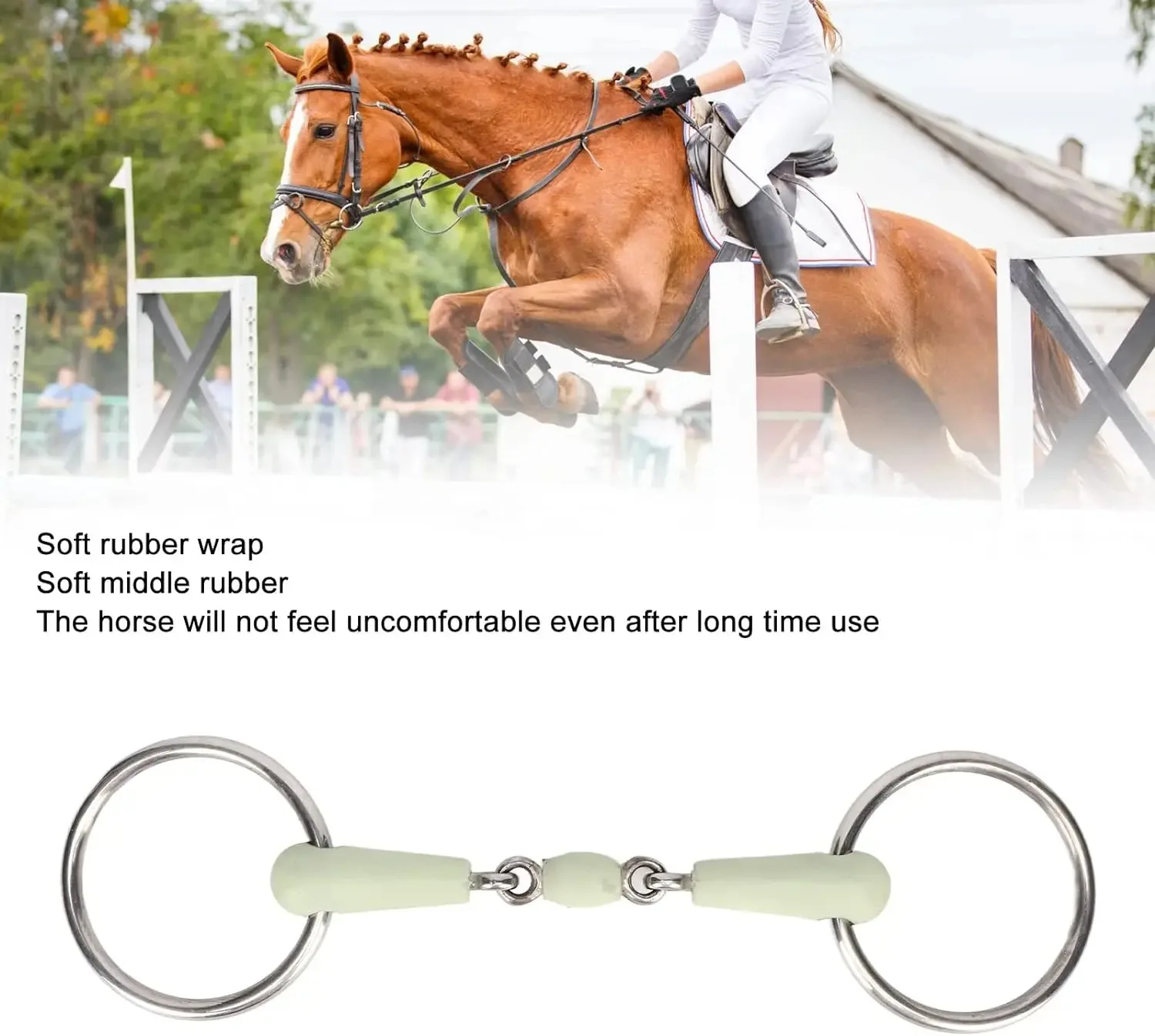 Horse Mouth Bit Stainless Steel Ring Middle Sturdy Bit Rust Resistance Loose Ring for Controling Horse Activities