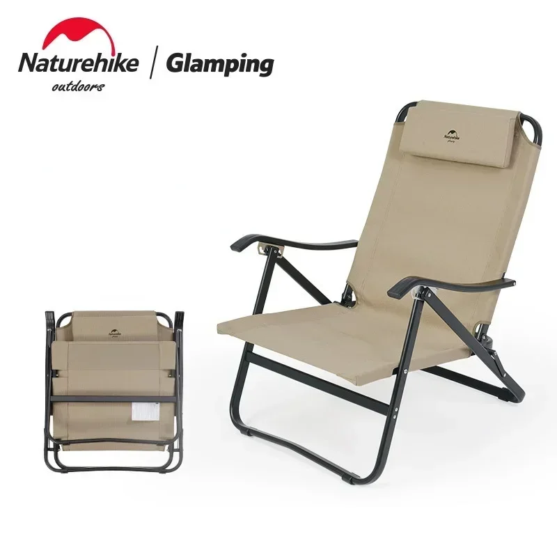 Naturehike Luxury Outdoor Adjustable Chair Camping Fishing Portable Folding Chair Comfortable Lounge Chair Four-speed Adjustment