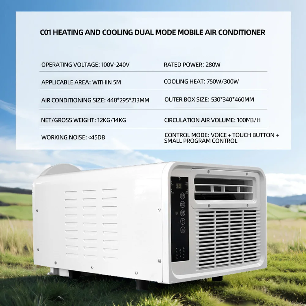 Kleine Airconditioner Geïntegreerde Koeling Climatiseur Mobiele Protable Camping Tent Verwarming Airconditioner