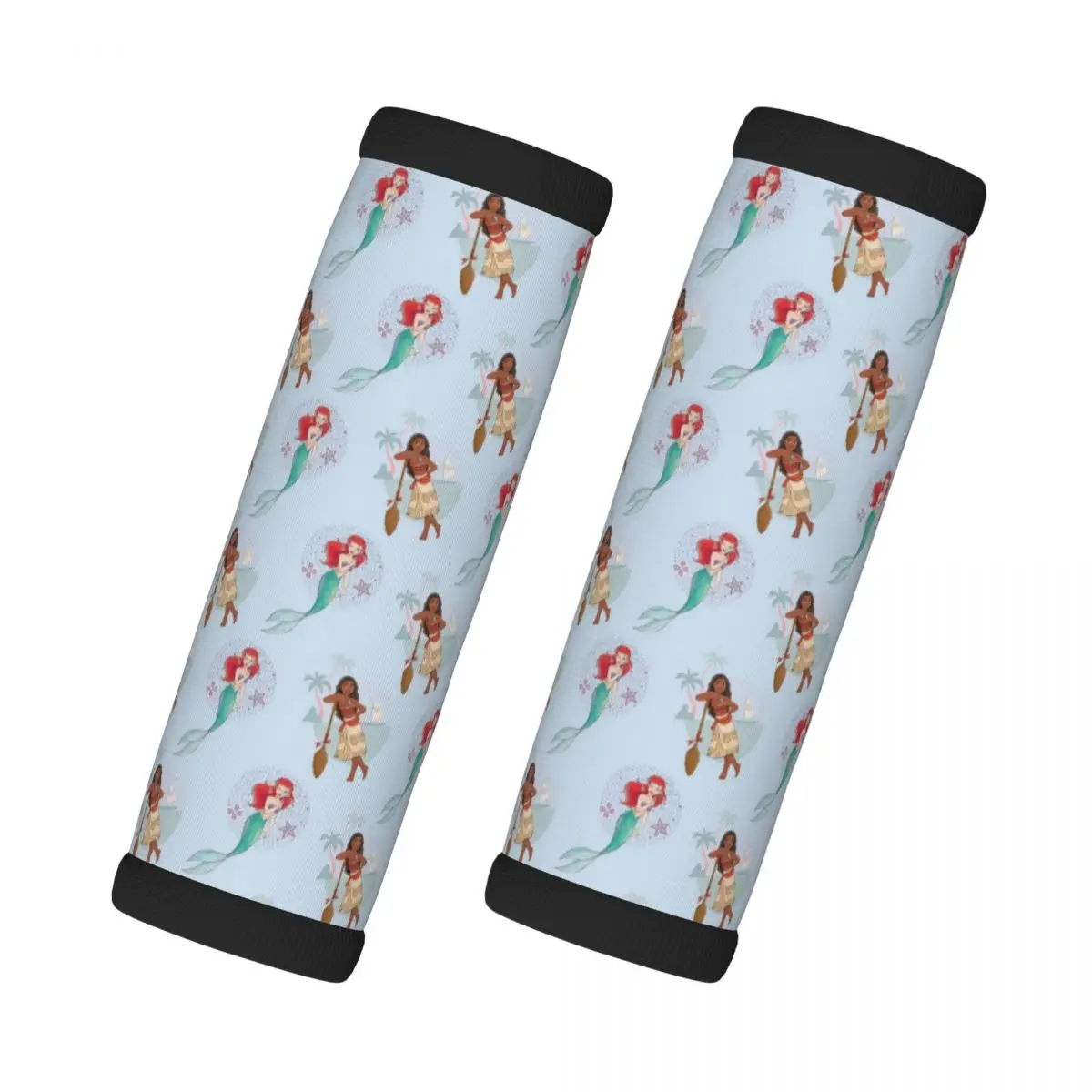 

Пользовательские Моана и Русалочка, 2 шт., ручка для багажа, мягкая ручка, чехол для ручки, неопреновый идентификатор чемодана, путешествия