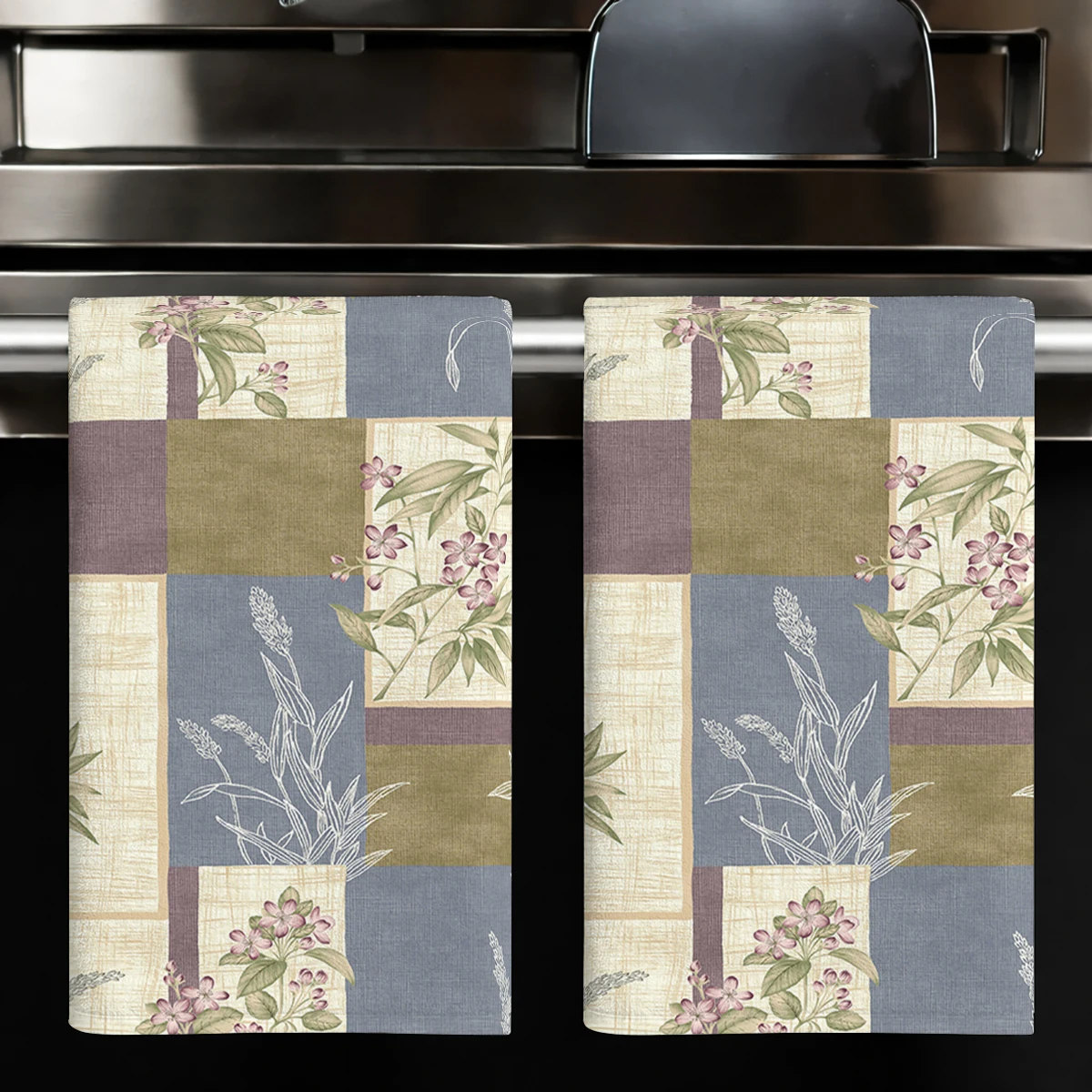 

Vintage Floral Pattern Polyester Dish Cloth - Machine Washable, High Quality Kitchen Cleaning Cloth