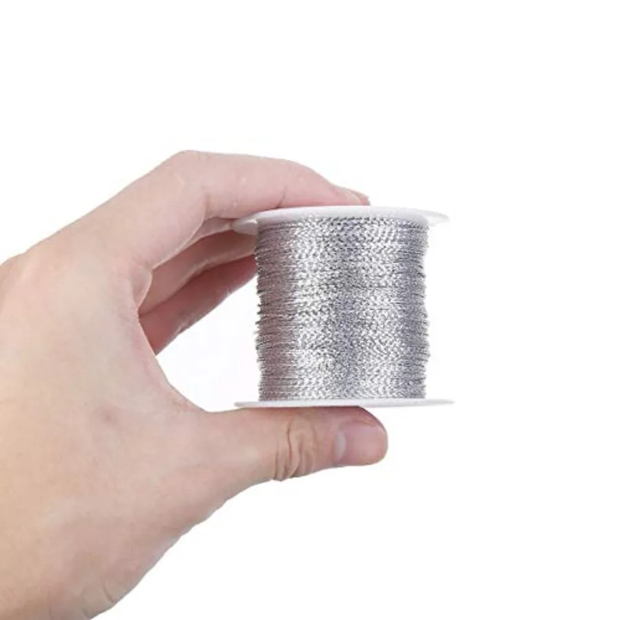1mm Metallic Cord String Non Stretch Thread for Jewelry Craft Making, Hang Tags, 100 Meters/ 109 Yards