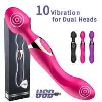 USB Charg10 Speeds Powerful Vibrators for Women Magic Dual Motors Wand Body Massager Female Sex Toys for Women G-Spot Adult Toys - Image 2