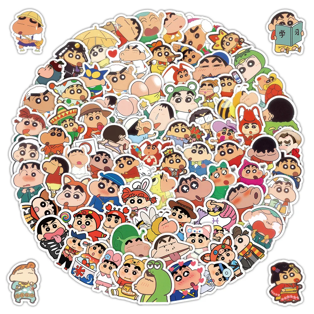 

103PCS Cartoon Crayon Shin-chan Roll Graffiti Stickers Suitcase Laptop Computer Guitar Decoration DIY Kids Classics Toys Gifts