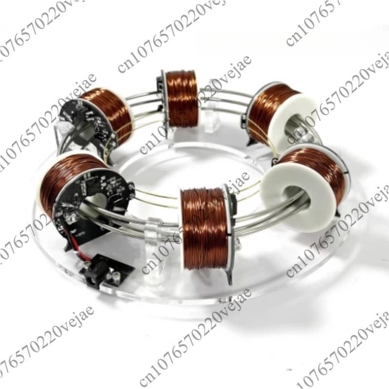 Electromagnetic Coil Accelerator - 6 Coil Perpetual Motion Model, Magnetic Desk Decor & Science Gift