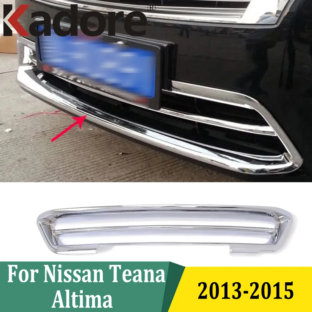 

For Nissan Teana Altima 2013 2014 2015 Chrome Front Bottom Bumper Grill Cover Trim Strip Accessories Car Styling