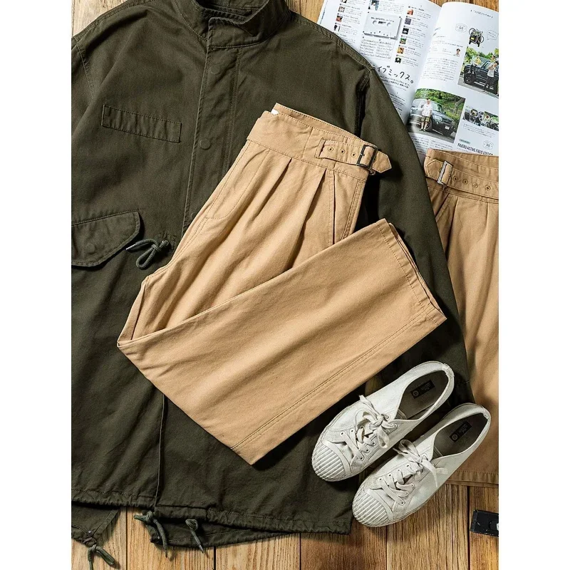 American Retro Military Pants Gurkha Improved Tooling Trousers High Waist Straight Loose Wide Leg Pants Naples Causal Army Pants