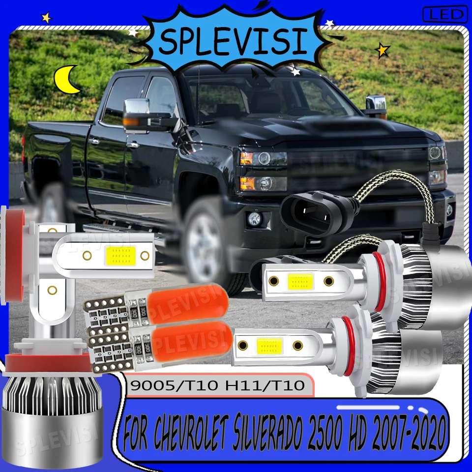 

Smooth Night Driving waterproof LED Headlight CSP Chips For Chevrolet Silverado 2500 HD 2007 2008 2009 2010 2011 2012 2013-2020