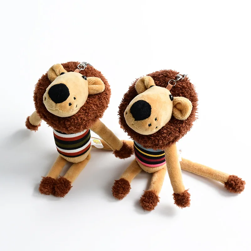 1 Pcs New Cute Naughty Lion Plush Toy Keychain Car Toy Pendant Bag Charm Send Friends Halloween Christmas Gift