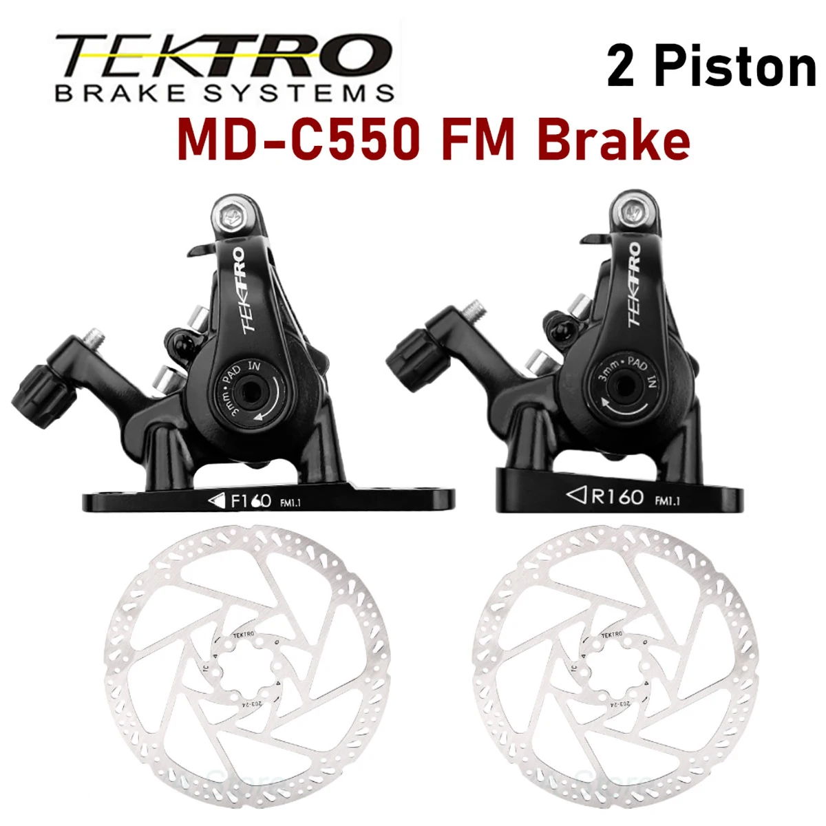 

Tektro MD-C550 Road Bike Discs Brake 2 Piston Flat Mount Bicycle Brakes Caliper Mechanical Brakes Bicycle Parts