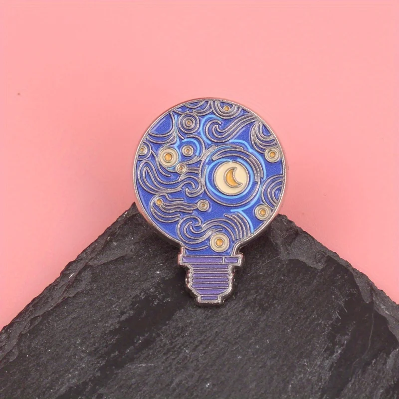 Star Dome Enlightenment Badge - Galaxy Lamp Body with Embedded flowing Light, Nebula Bulb, Moon Phase Core