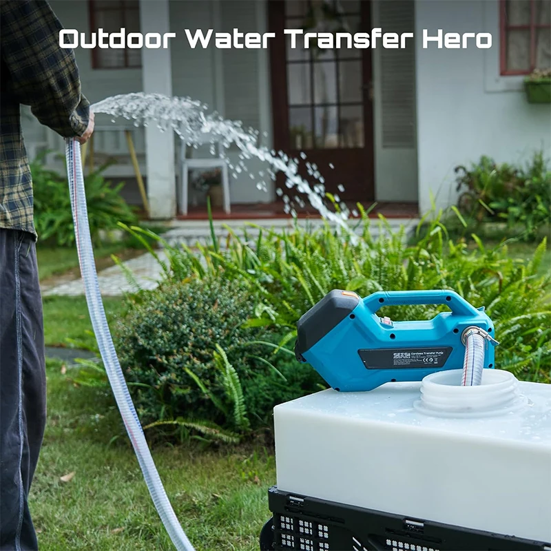 SEESII Cordless Water Transfer Pump 760GPH & 65FT Lift  Diesel Transfer Pump for Pool Pond RV Garden Hot Tub Rain Barrels For Makita 18V Battery Pin