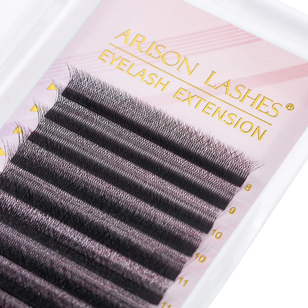 ARISON Real 6D/8D W-shape Lashes Double Tips 3D/4D Lash Automatic Flowering Premade Fans Eyelashes Extension Super Thick Eyelash