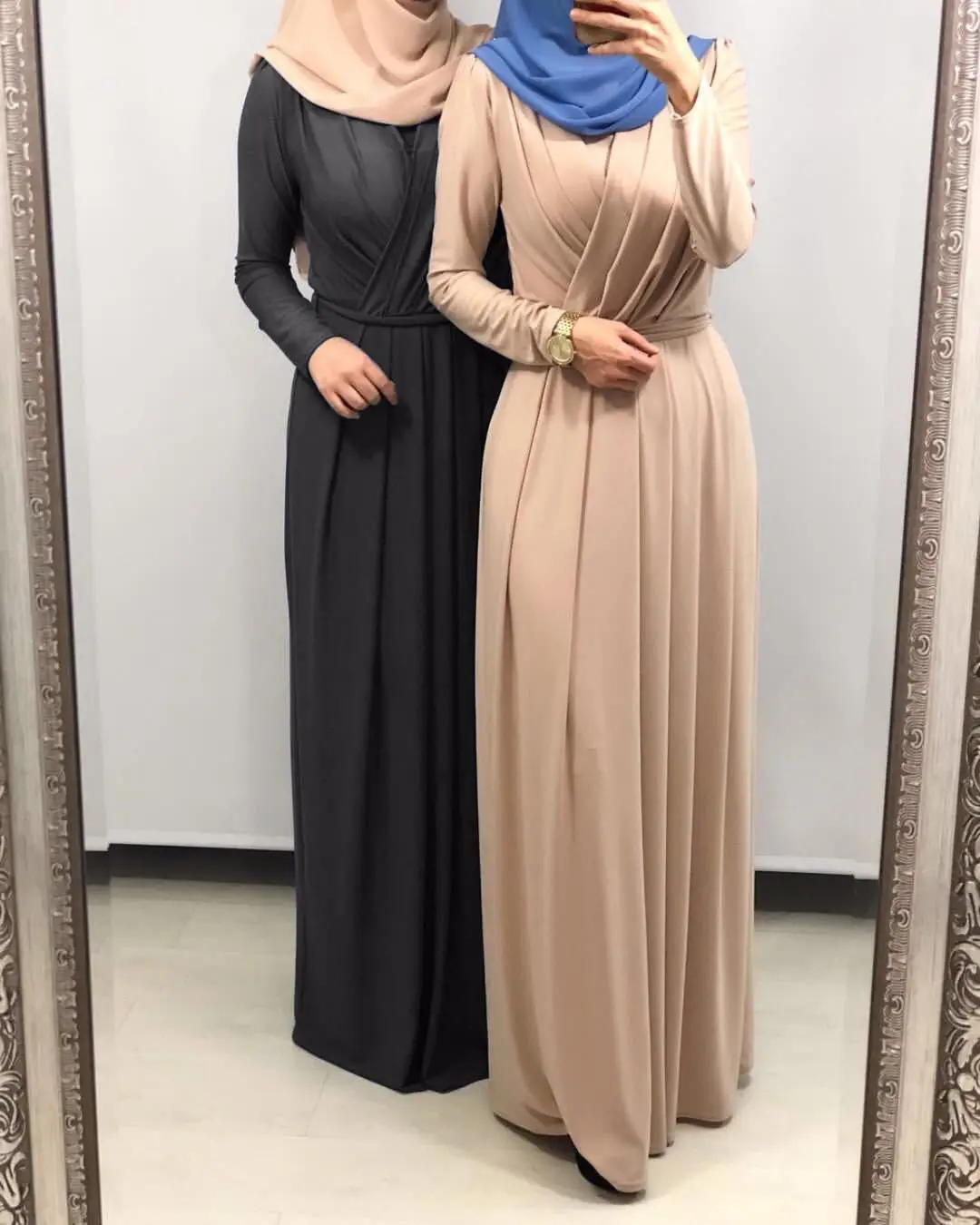 Eid Dress Solid Ramadan Kaftan Dubai Abaya Women Abayat Robe Femme Musulmane Caftan Marocain Muslim Dresses Islamic Clothing