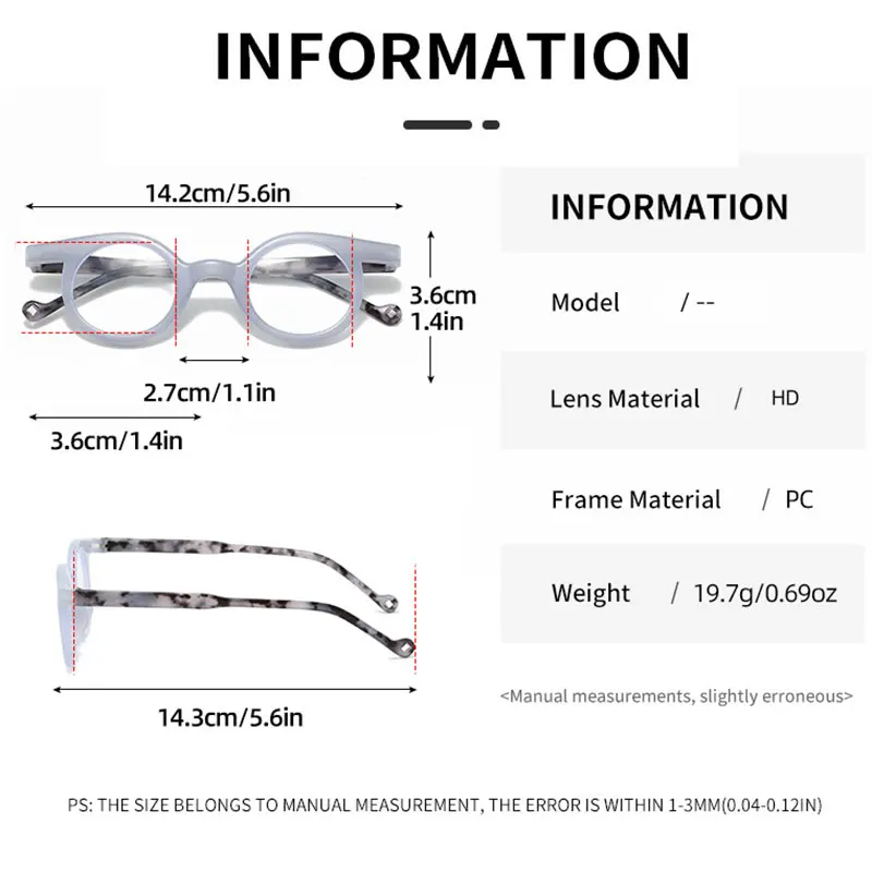 4-Pack of New Stylish Candy-Colored Reading Glasses with Magnification Ranging from +1.0 to +4.0, Available in Various Color Combinations, Suitable for Middle-Aged and Elderly People to See Close-Up Objects, Etc