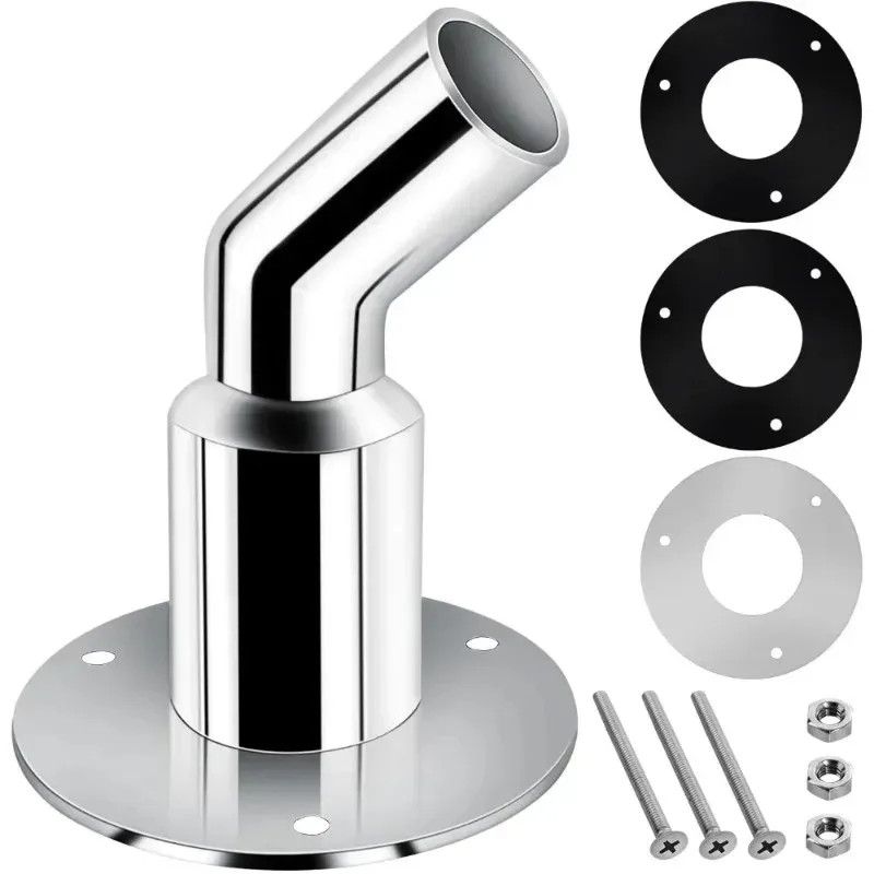 24mm Stainless Steel Air Diesel Vent Heater Socket Hardware Part Thru Hull Exhaust Fitting Tube Pipe Universal Accessories 1Set