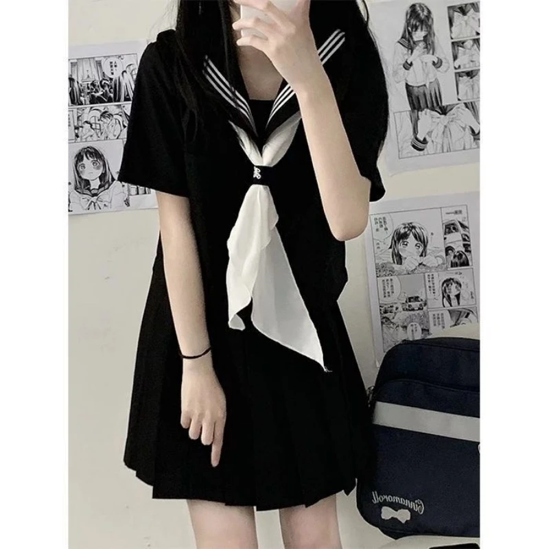 Japanse School Uniform Jk Uniform Meisje S-XXL Jijk Japanse College Stijl Pak Matroos Kostuum Vrouwen Sexy Shirt Geplooide Rok