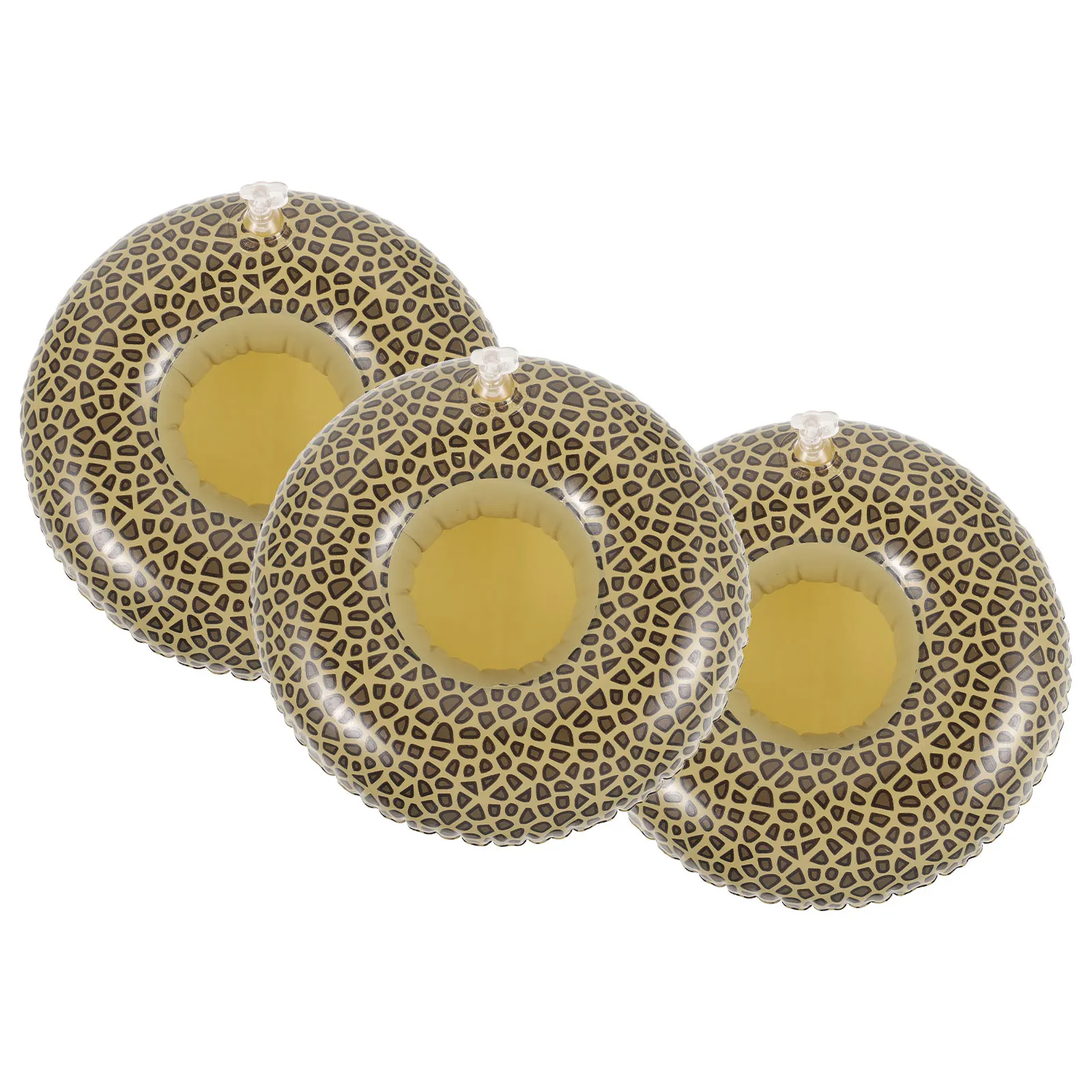 

3pcs Leopard Print Beer Holder Water Pvc Inflatable Cup Mats Lightweight Pool Float Trays For Beach Swim Water Beer Mat