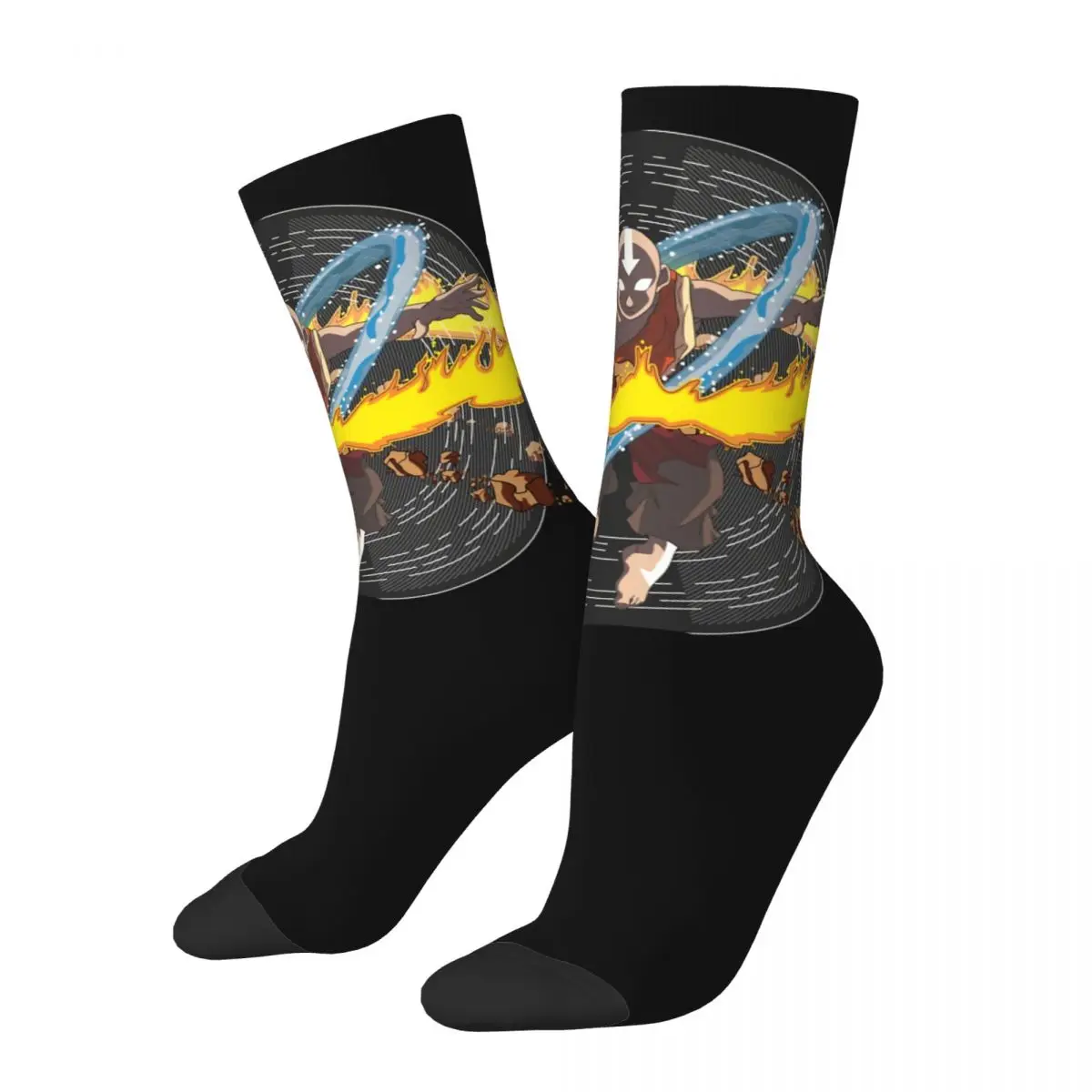 Fire Avatar The Last Airbender Kawaii Socks Gym Femme Stockings Print Pattern Calf Sock