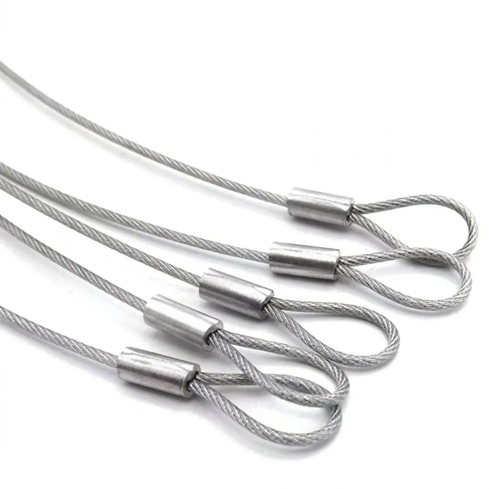 Steel Cable Aluminum Ferrule Crimp Sleeve Double Hole Oval Clamp Connector Industrial Hardware Fitting For Metal Wire Rope