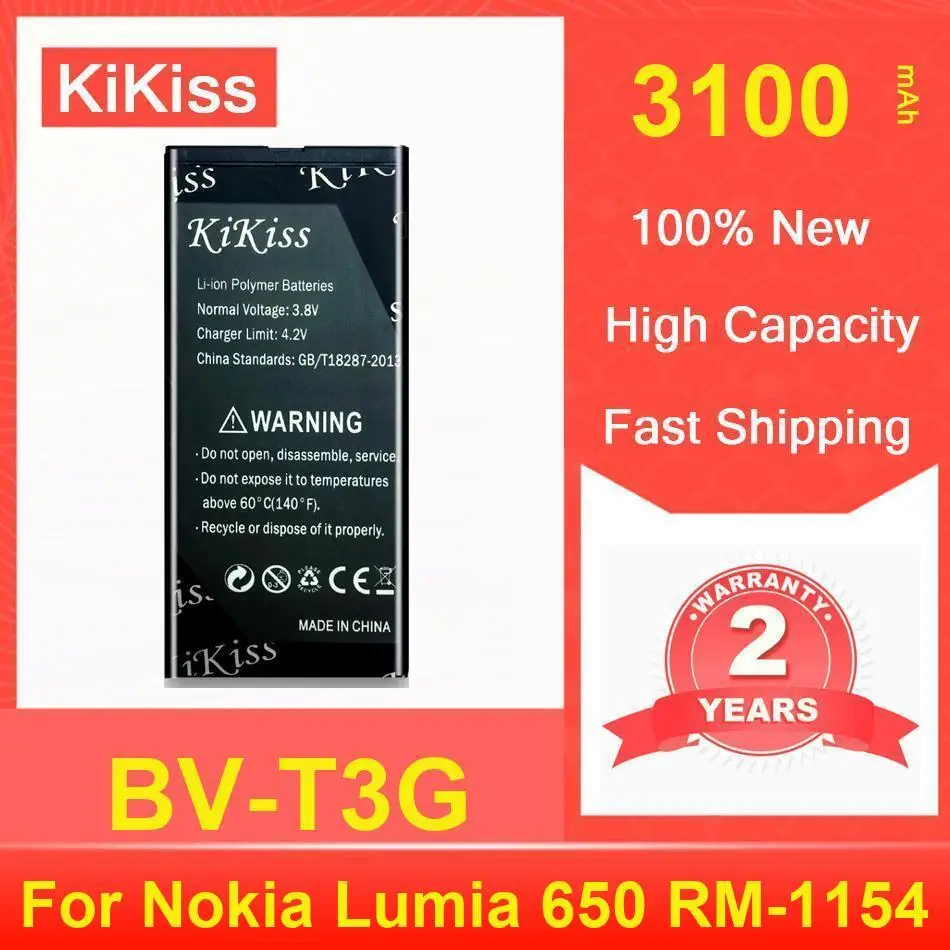 

Kikiss Battery 3100Mah BV-T3G For Nokia Lumia 650 RM-1154