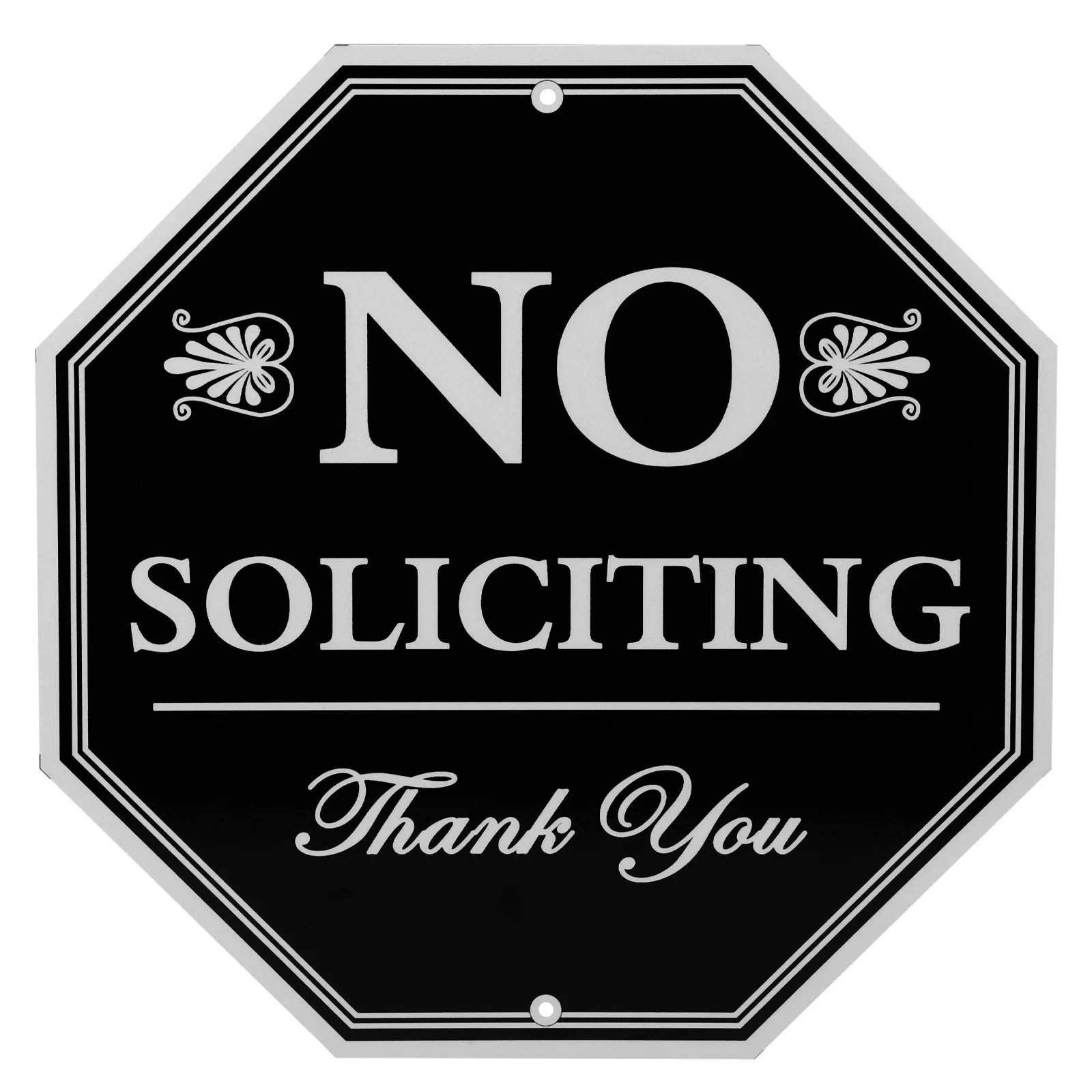 No Soliciting Sign Outdoor Aluminium Waterproof Protective Door Window Warning Sign for Home Front No Soliciting