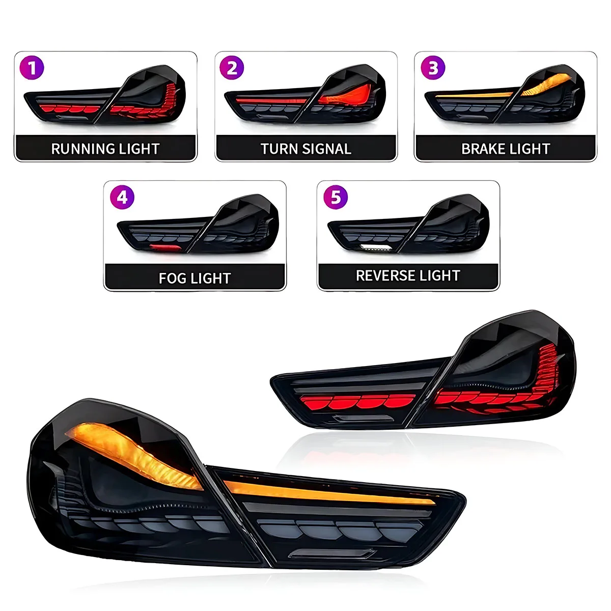 سيندار 2 قطعة LED أضواء خلفية خلفية لسيارات BMW 6-Series F06 F12 F13 2010-2017 ث/الرسوم المتحركة DRL #2