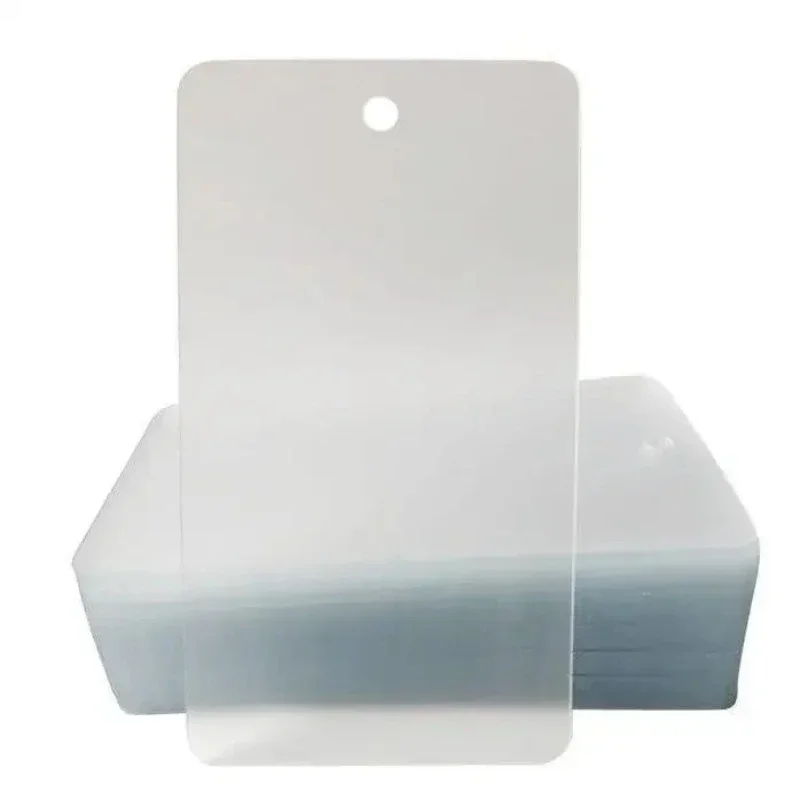 Transparent Frosted PVC Hanging Tags, Customized Waterproof Plastic Cards, Clothing Labels, Blank Stock Materials