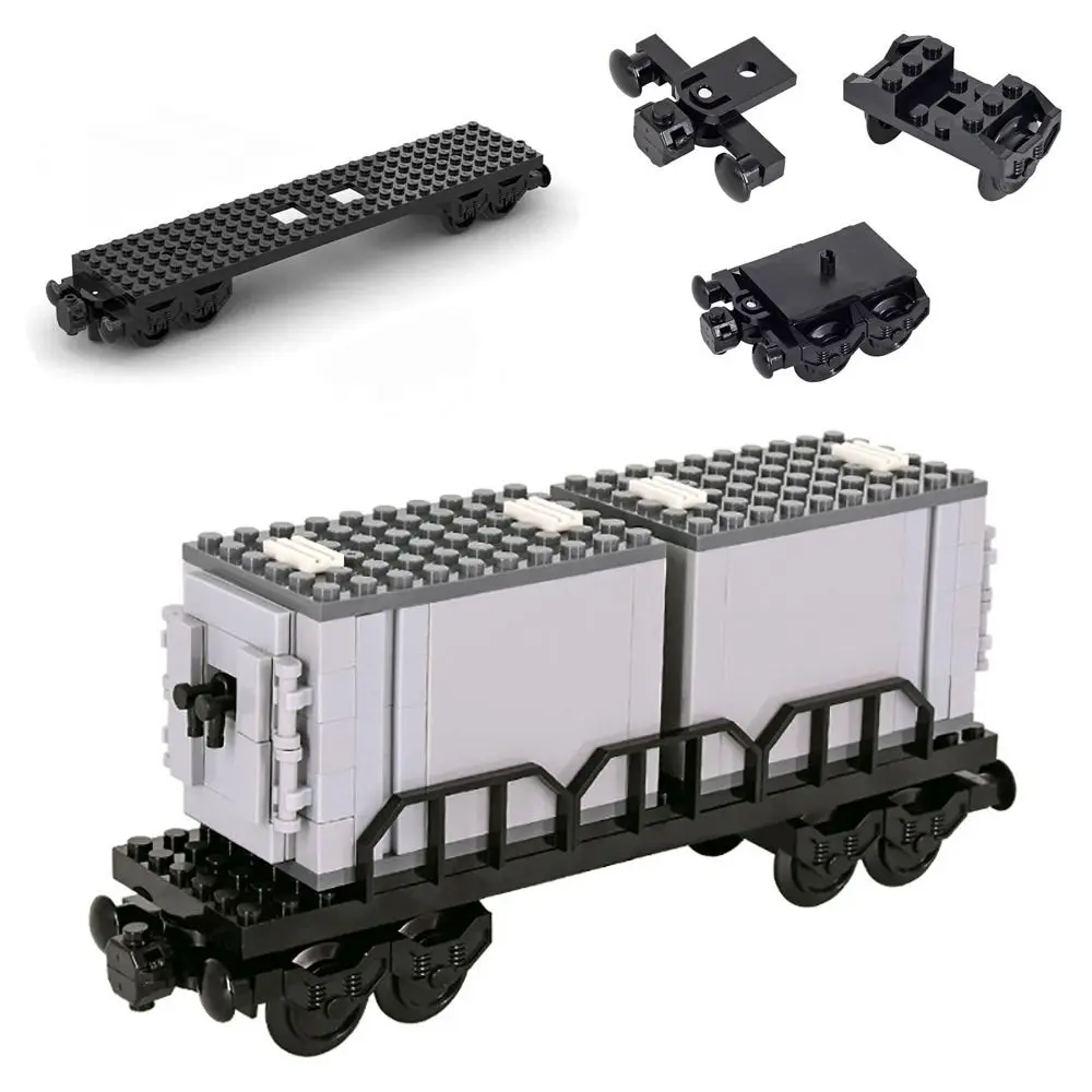 1Pcs MOC City Creative Train Base Wheel Carriage Building Blocks Bricks Assembled DIY Toys for Kids Gifts