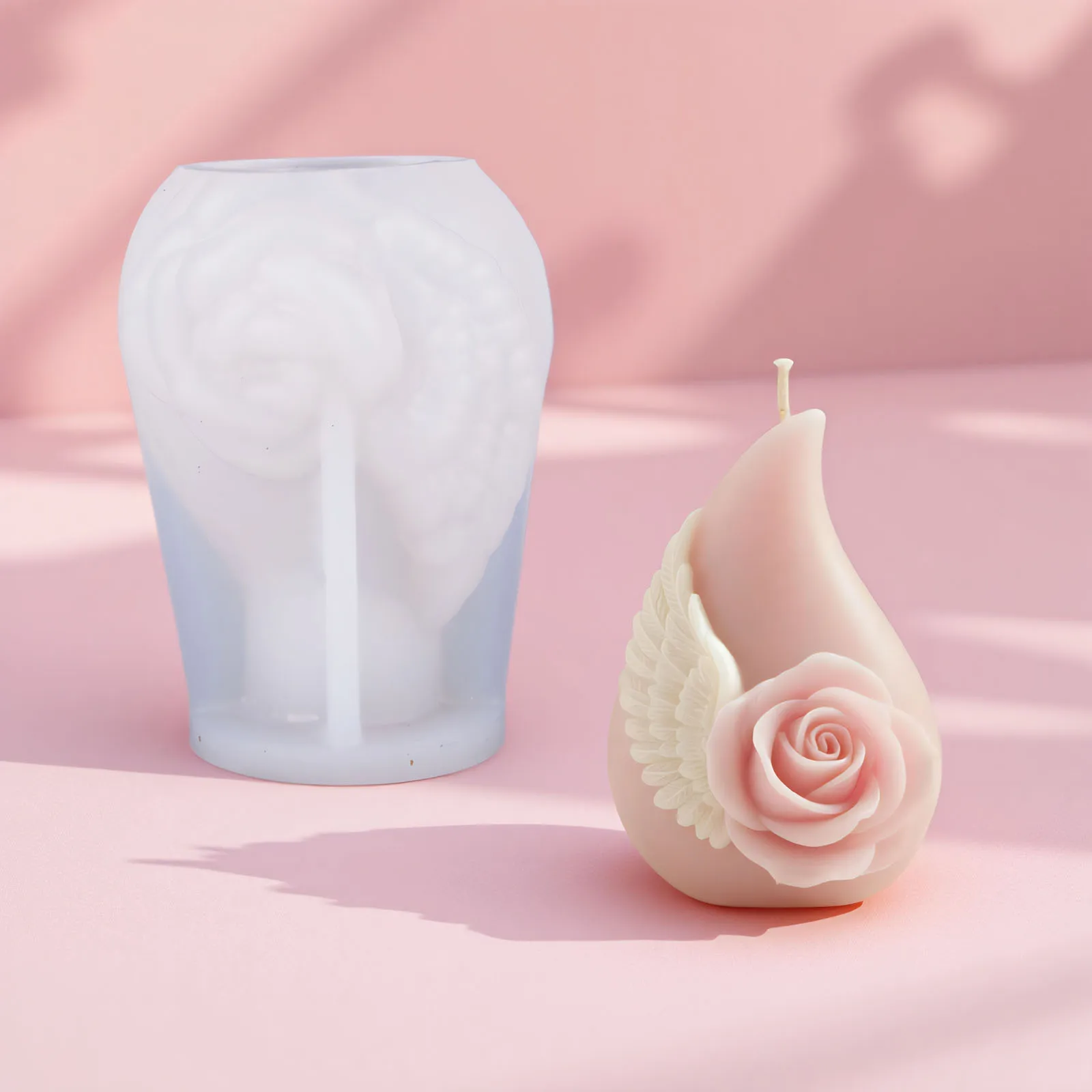 Aroma Candle Mold Temperature-Resistant Rose Diffuser Mold Silicone Mold For Candles Non-Stick For Candle Crafting Cake Baking