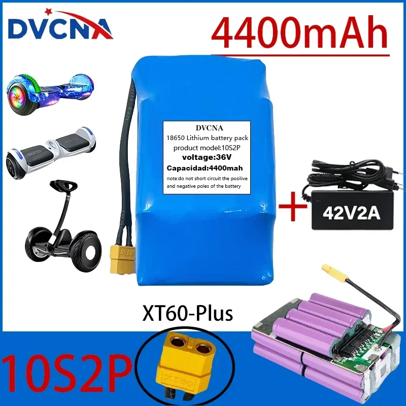 

New10S2P 36V 4400mAh lithium battery pack, electric balance car torsion car 36V battery 42V 4.4Ah universal battery+charger