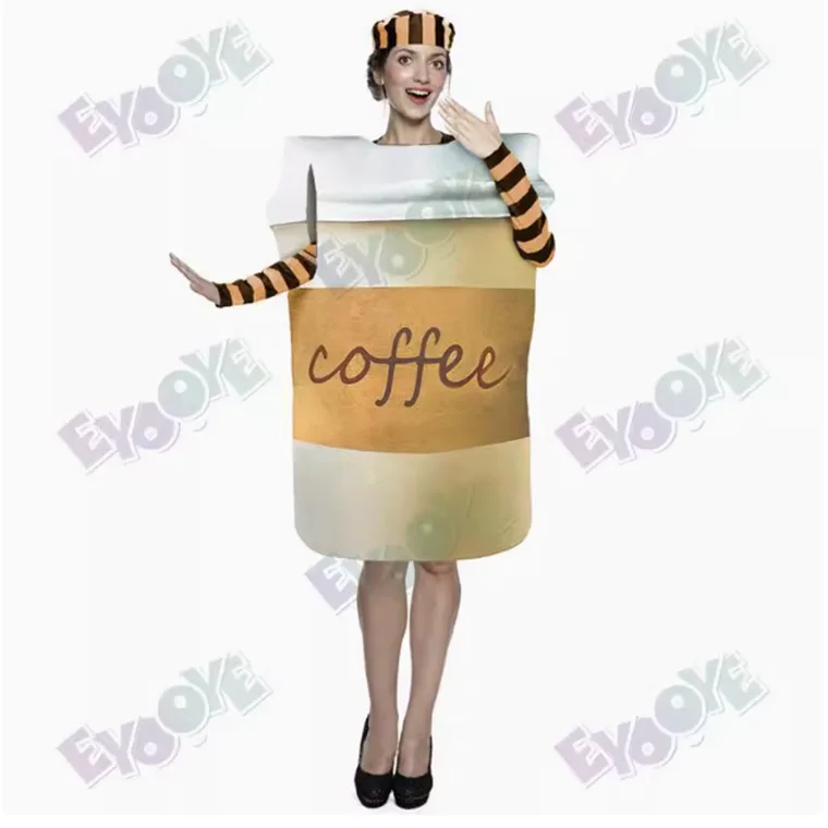 New Arrival Unisex Funny Latte Coffee Mug Fit H155 To180cm Party Cosplay Costume