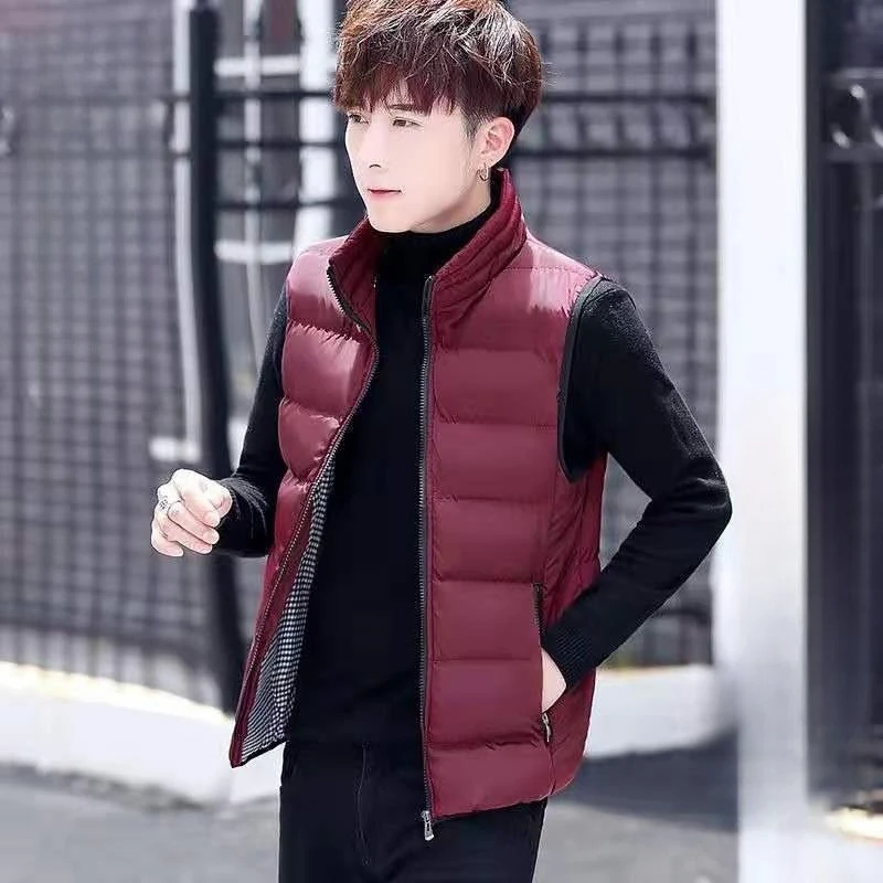 

Мужской и женский модный пуховый хлопковый жилет в корейском стиле с воротником-стойкой, теплая повседневная верхняя одежда для студентов, молодежная осень-зима