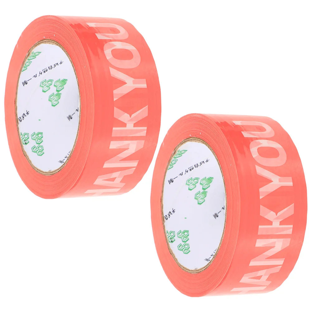 2 Rolls Wound Tape Express Sealant Self-adhesive Wrapping Packaging for Products Sealing Small Red Festival Office