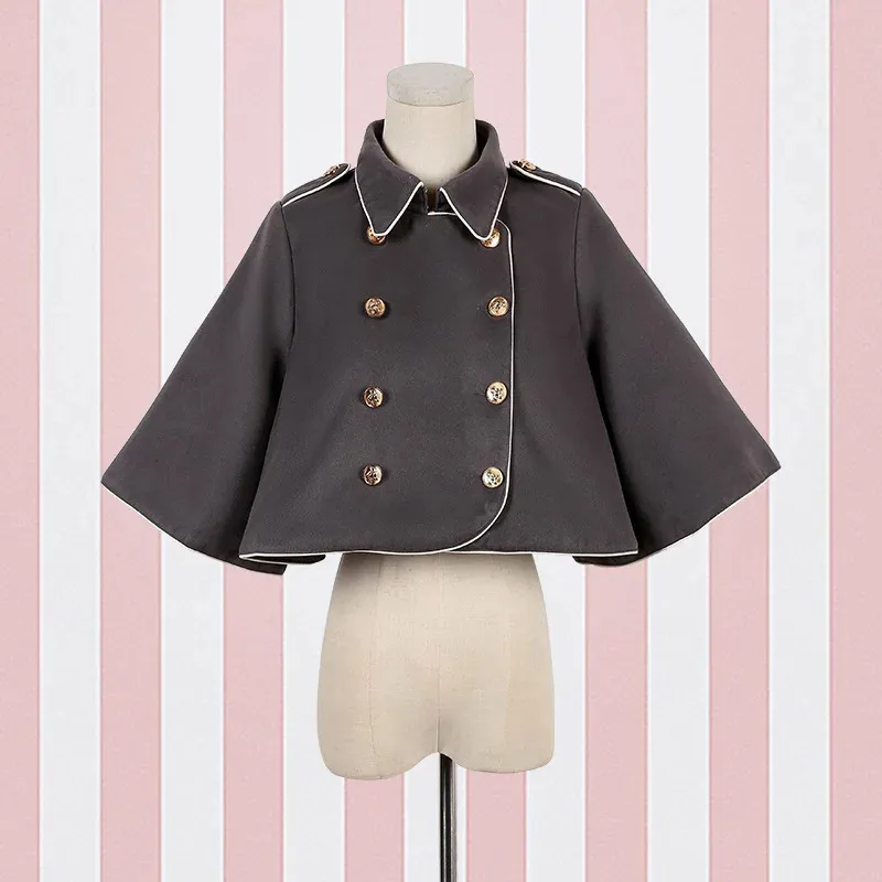 

DY202022 Новое платье Лолиты с детективным медведем, косплей, женские платья в консервативном стиле с завязками на шее и длинными рукавами и шерстяной плащ, дропшиппинг