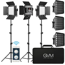 GVM 560AS Bi-Color LED Photographic Lighting Video Studio Light App Remote Digital Adjustable 560 LED Lamp Panel Kit