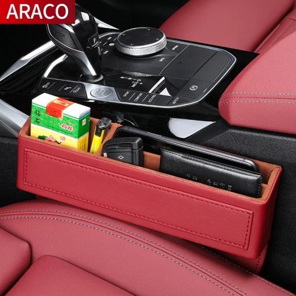 Car Seat Gap Storage Box Leather Organizing Bag For Porsche Macan Cayenne Panamera 718 911 Interior Accessories Styling Products