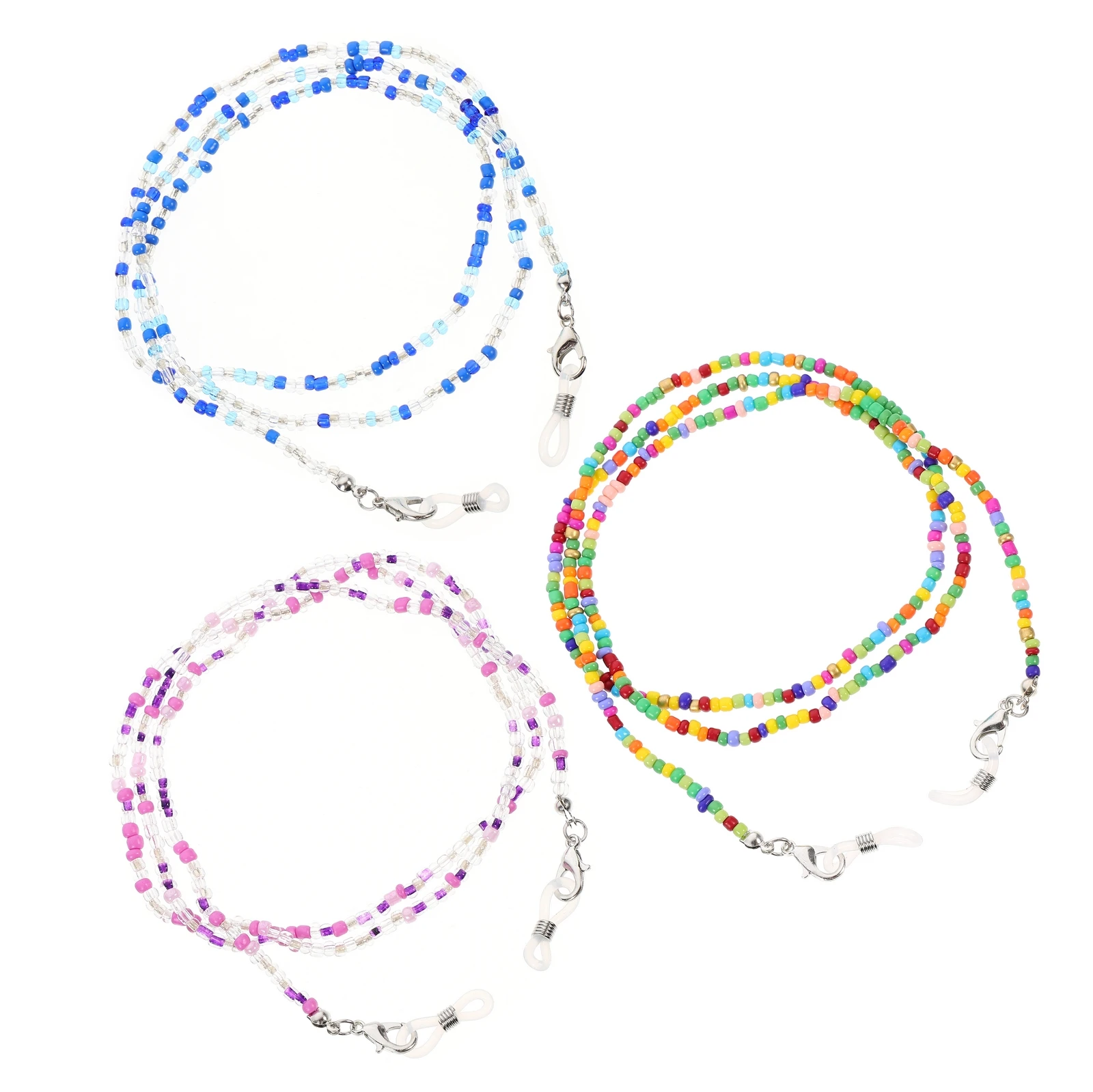 

3 pcs Anti-slip Glasses Chain Women Eyeglass Lanyard Beads Spectacle String Straps Girls Fashion Accessory Glass Charm Safe