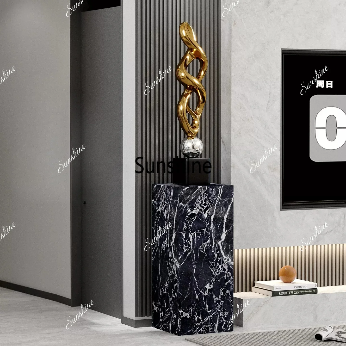 

Italian light luxury large sculpture ornament high-end living room entrance decoration