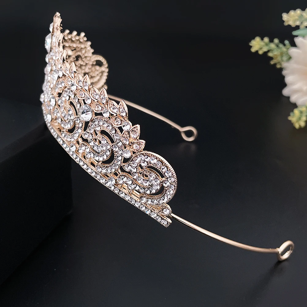 

Elegant Exquisite Bride Tiara Wedding Bridal Rhinestone Headdress Lightweight Comfortable Hair Accessory Vintage Style Tiaras