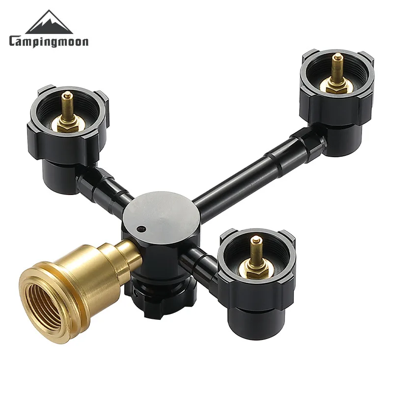 BKZ32-QG Propane 3-to-1 Fuel Adapter (3-Tank Parallel Connection, Single-Valve Control) – Outdoor Camping Stove Accessory
