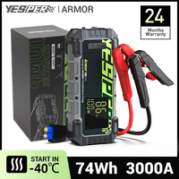 YESPER 3000A Car Jump Starter 20000mAh Car Battery Charger  PD 100W Fast Charging Emergency Booster Starting Device Jump Start