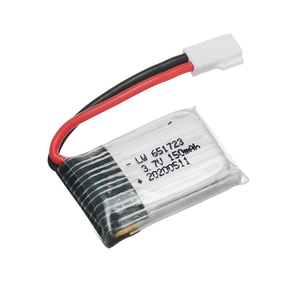 3.7V 150mAh 651723 Lipo Battery XH2.54 Plug Suitable for X2 Ni Hui U207 H2 H8 RC Quadcopter and Other Similar Products