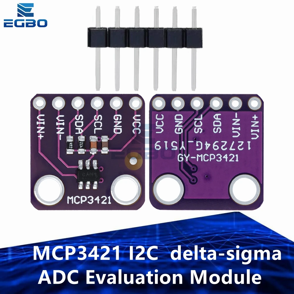 MCP3421 I2C SOT23-6 delta-sigma ADC Evaluation Module Board For PICkit Serial Analyzer Module GY-MCP3421