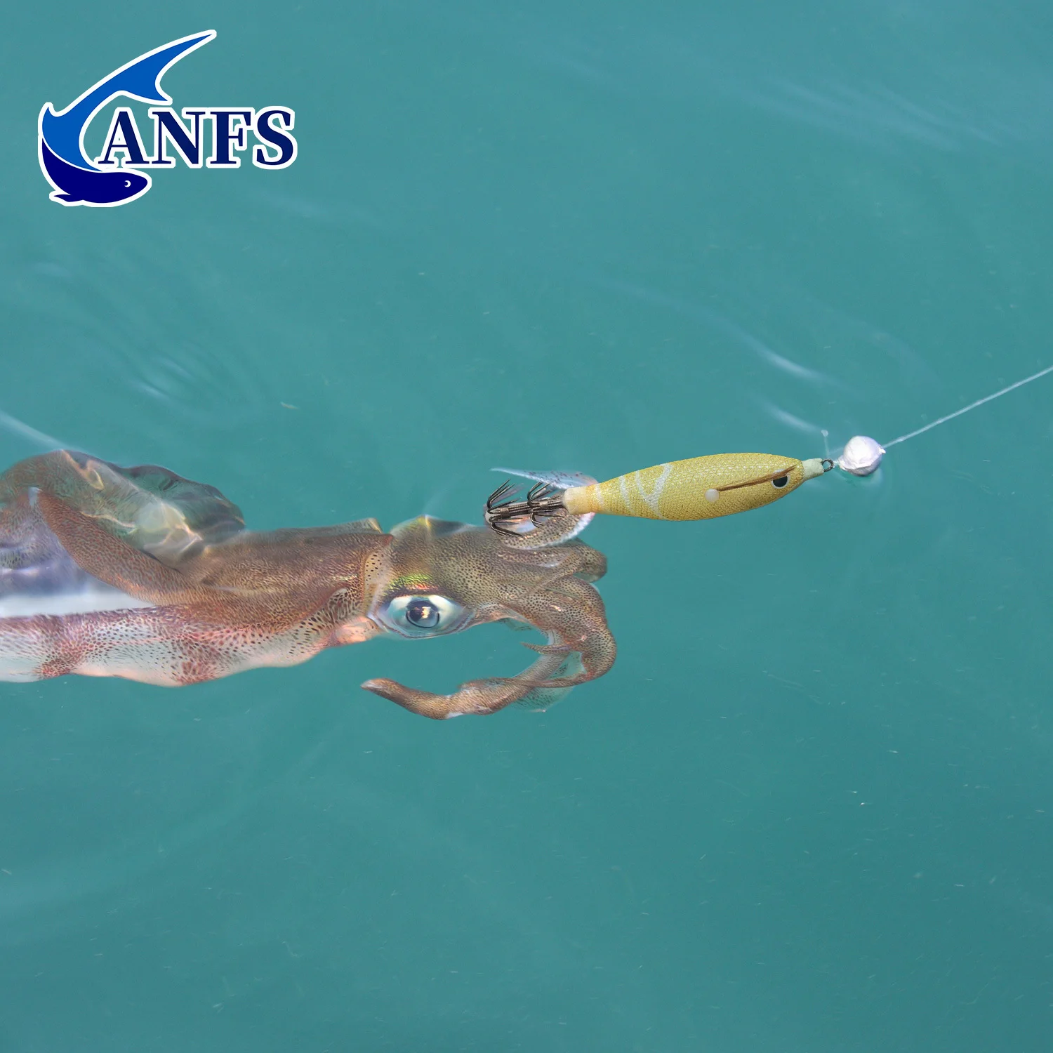 ANFS 5 قطعة مجموعة تهزهز الحبار الروبيان الأفقي الممتاز-طُعم صيد الأسماك في المياه المالحة طُعم الجمبري لخطبوط القبار