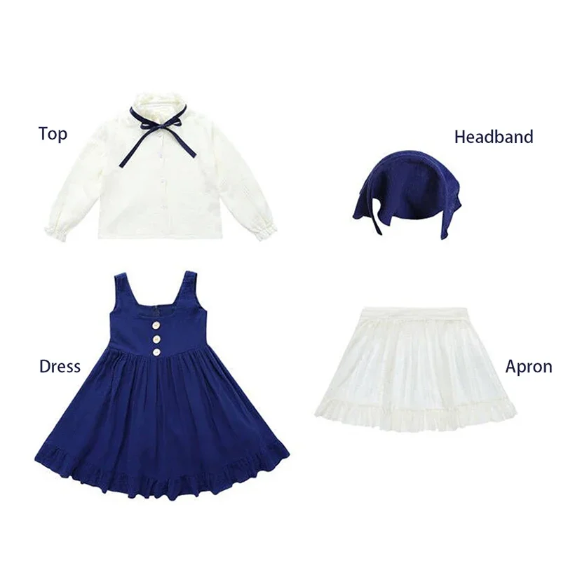 

Halloween Kids Little Match Girl Uniform Farm Maid Dress Civilian Girl Kids Fancy Pastoral Costume Stage Show Cosplay Dress