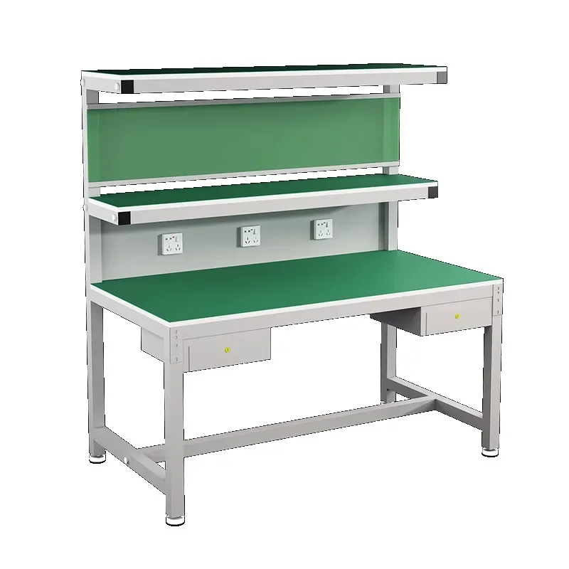 

Thickened anti-static worktable table three-layer with light stand assembly line operation maintenance table inspection table